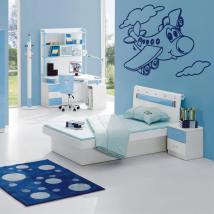 Aeroplano decorativo vinile tra le nuvole