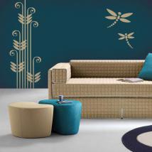 Libellule e fiori decorativi vinile
