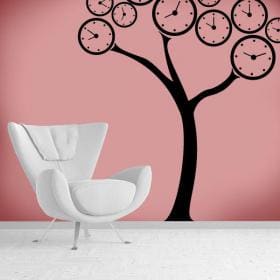 Vinile decorativo albero orologi