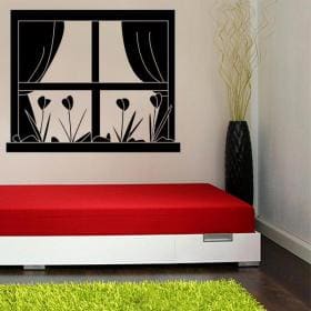 Finestra del vinile decorativo con fiori