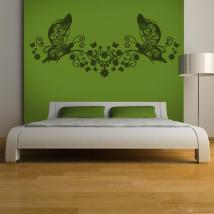 Letto floreale testa vinile decorativo