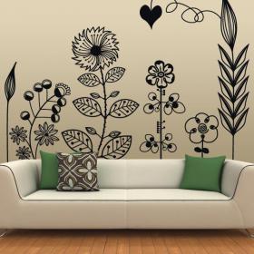 Vinile decorativo arte floreale