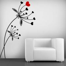 Fiori cuore vinile decorativo