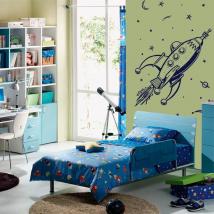 Razzo spaziale vinile decorativo