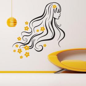 Donna primavera di vinile decorativo sagoma