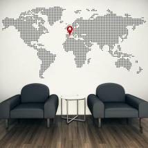 Vinile decorativo mondo mappa home