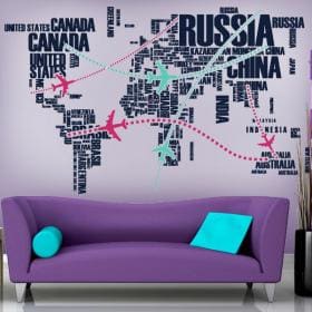 Vinile decorativo mondo itinerari
