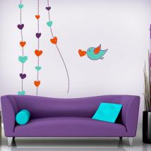 Vinile decorativo pareti romantici cuori
