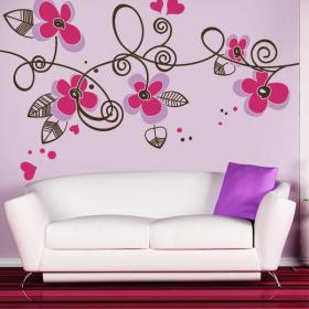 Fiori e cuori di vinile decorativo