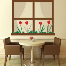 Finestra del vinile decorativo con fiori Italian 791