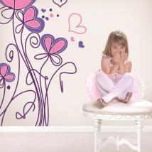 Cuori di fiori natura vinile