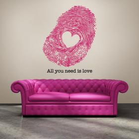 Impronta di vinile decorativo dell'amore