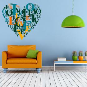 Testi di vinile decorativo cuore amore