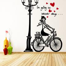 Bici donna romantica vinile decorativo Italian 913