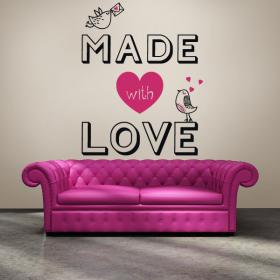 Pannelli luminescente, dividendo il testo romantico fluowall Made con amore