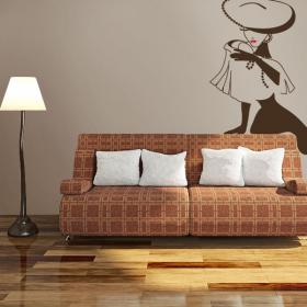 Vinile decorativo sagoma femminile Glamour Vintage