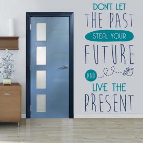 Vinile decorativo inglese frasi vivere il presente