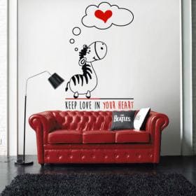 Decorativi frase di vinile romantico al Zebra