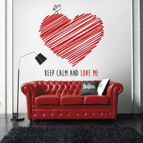 Vinile decorativo mantenere la calma e mi ami