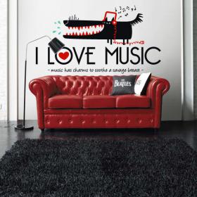 Vinili decorativi I Love Music