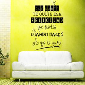 Felicità di vinile adesivo decorativo frasi