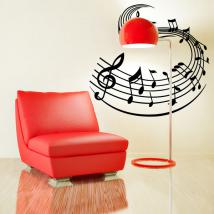 Note di musica e personale di vinile
