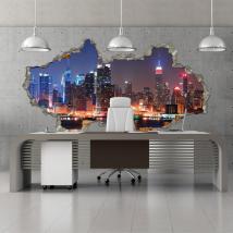 Città 3D vinile parete