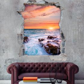 Vinyl tramonto sopra il mare 3D