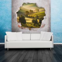 In montagna gli alberi 3D in vinile