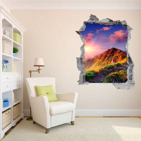 Vinile 3D del sole nelle montagne