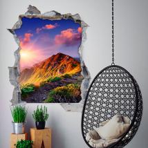 Tramonto e montagne 3D vinile