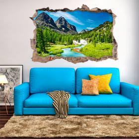 Fiume 3D vinile in montagna