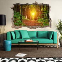 Vinyl tramonto della foresta 3D