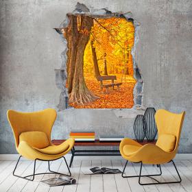 Autunno di alberi panca vinile 3D