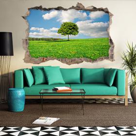 Albero 3D vinile nel campo