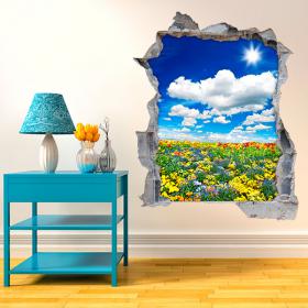 Fiori 3D vinile sul prato