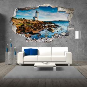 Faro 3D vinile nel mare