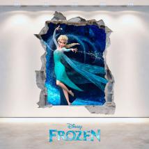 Murale in vinile 3D Disney congelato foro Italian 4696