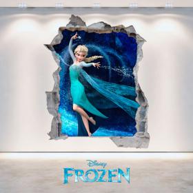 Murale in vinile 3D Disney congelato foro