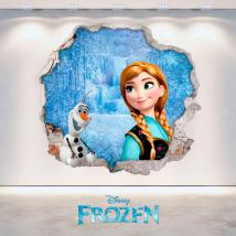 Disney vinile Anna congelati e Olaf foro parete 3D