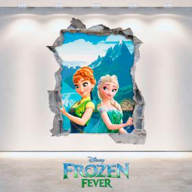Vinile Disney Frozen Elsa e Anna foro parete 3D
