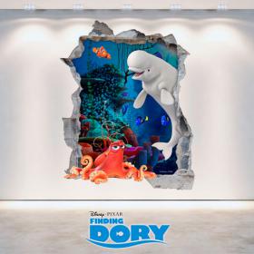 Vinile Disney 3D buco muro cercando A Dory