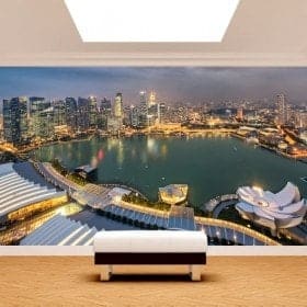 Citt&agrave; di foto parete murales Singapore