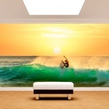 Fotomural surf al tramonto
