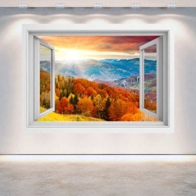 Tramonto 3D Windows nelle montagne