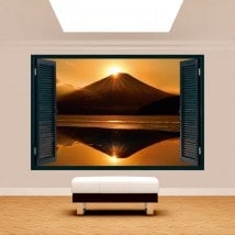 3dwindow tramonto Monte Fuji Lago Kawaguchi