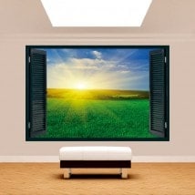 Windows 3D sole nell'orizzonte