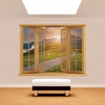 Tramonto sulle montagne 3D di Windows