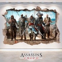 Creed di vinile 3D foro muro Assassin