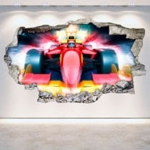 Formula 1 rotto 3D parete in vinile